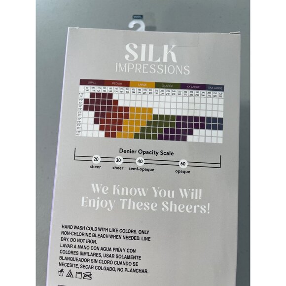 Silk Impressions Pantyhose Size XXXL Sheer Ultra Fine Cocoa 15 Denier 2 Pair NEW - Picture 5 of 6